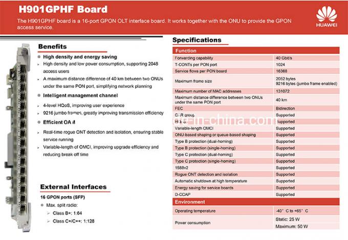 Olt Service Board GPHF C+ C++ Apply for Huawei Ma5800