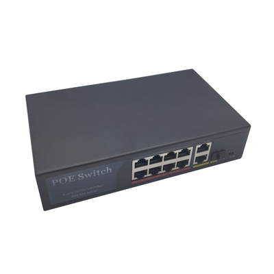 8 Ports 1000m PoE Switch fanless cooling With 2 Reverse PoE Switch