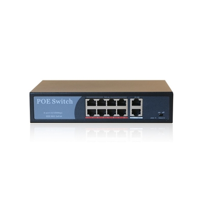 HK-8F  8 ports 100m PoE switch with 2 100m uplink