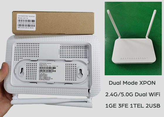 OEM Dual Frequency 2.4g 5.0g WiFi EPON ONU ONT 1ge 3fe 1tel 2usb