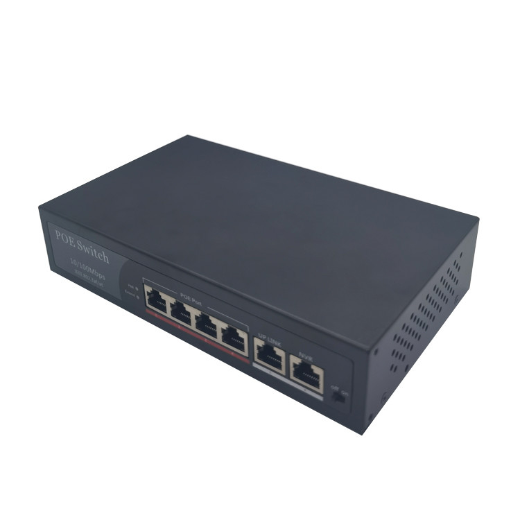 PoE Camera Outdoor 4 Ports 100M POE Switch 1.6Gbps 4EP 2E With VLAN DIP